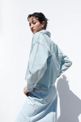 Veste courte en jean style urbain décontracté
